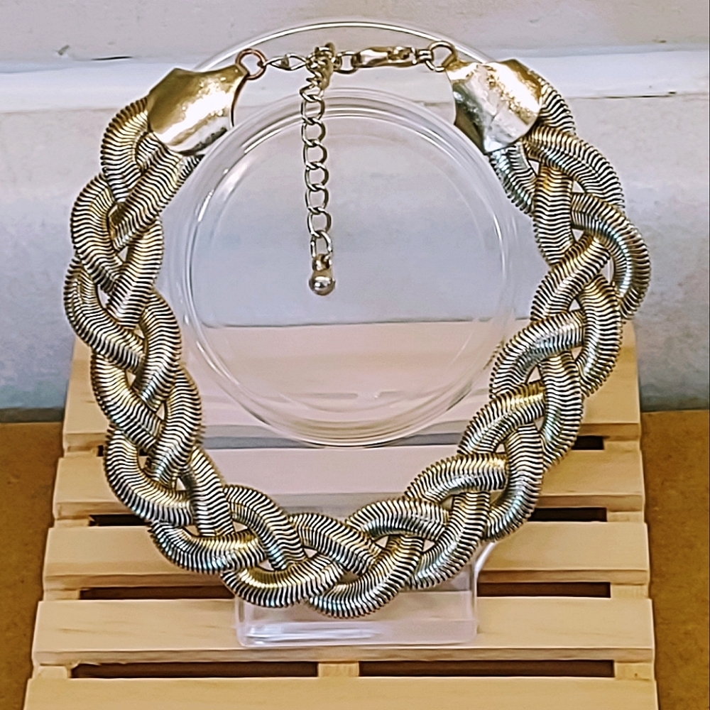 BRASS PLATED TUNGSTEN WIRE WOVEN BRACELET